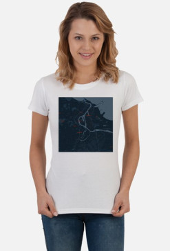 Koszulka z mapą Gdańska.