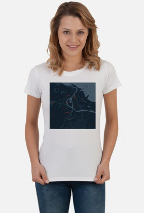 Koszulka z mapą Gdańska.