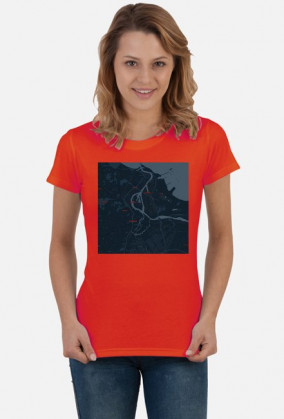 Koszulka z mapą Gdańska.