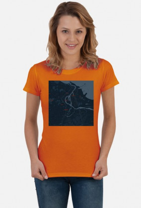 Koszulka z mapą Gdańska.