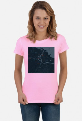 Koszulka z mapą Gdańska.