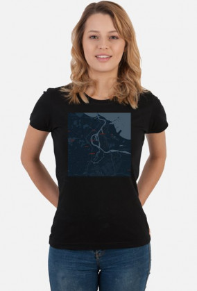 Koszulka z mapą Gdańska.