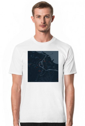 Koszulka z mapą Gdańska.
