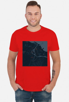 Koszulka z mapą Gdańska.