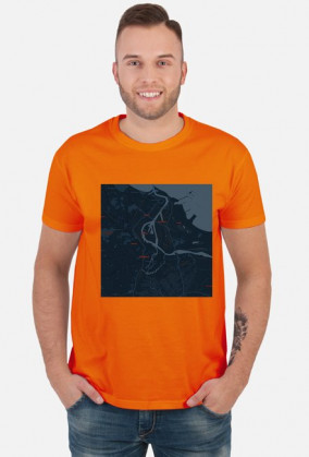 Koszulka z mapą Gdańska.