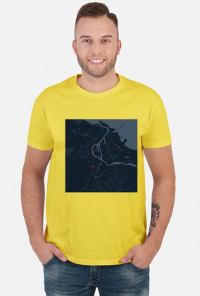 Koszulka z mapą Gdańska.