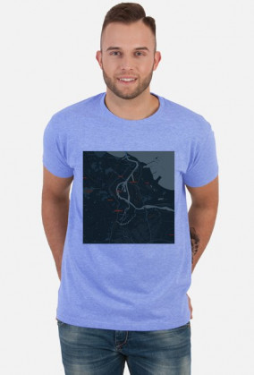 Koszulka z mapą Gdańska.