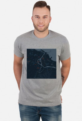 Koszulka z mapą Gdańska.