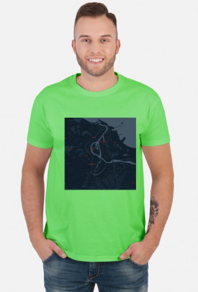 Koszulka z mapą Gdańska.