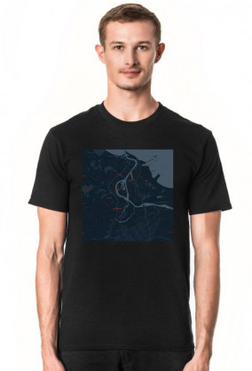 Koszulka z mapą Gdańska.