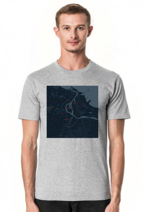 Koszulka z mapą Gdańska.