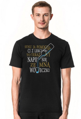 Urodzony w urodziny - Synu pomogłem ci z lekcjami napij się ze mną - idealne na prezent dla taty na dzień ojca i urodziny - koszulka męska