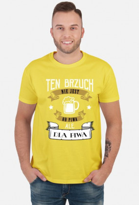 Urodzony w urodziny - Brzuch nie od ale dla piwa - idealny prezent dla taty i każdego innego mężczyzny np na dzień ojca i urodziny - napis w stylu retro - koszulka męska