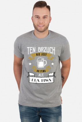 Urodzony w urodziny - Brzuch nie od ale dla piwa - idealny prezent dla taty i każdego innego mężczyzny np na dzień ojca i urodziny - napis w stylu retro - koszulka męska