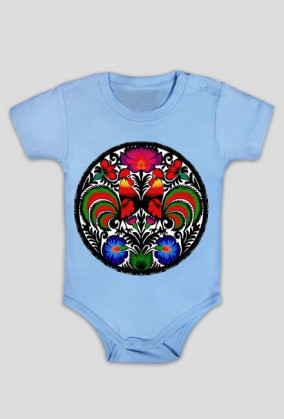 Wycinanka łowicka body niemowlęce folk