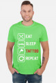 Koszulka Męska"Eat,Sleep,Tattoo,Repeat"