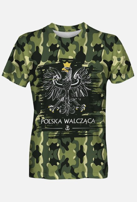 Koszulka POLSKA WALCZĄCA tshirt FULLPRINT zadruk dwustronny MILITARIA ORZEŁ POLSKA