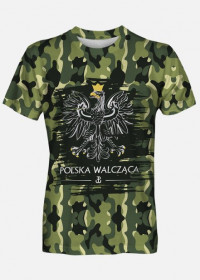 Koszulka POLSKA WALCZĄCA tshirt FULLPRINT zadruk dwustronny MILITARIA ORZEŁ POLSKA
