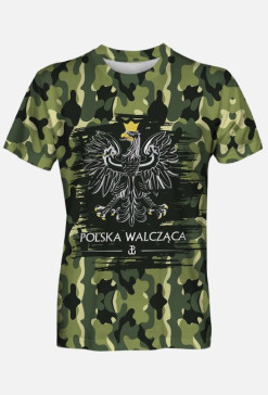Koszulka POLSKA WALCZĄCA tshirt FULLPRINT zadruk dwustronny MILITARIA ORZEŁ POLSKA