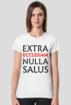 EXTRA ECCLESIAM koszulka biała damska