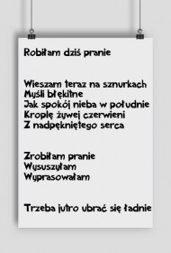 Plakat z napisem "WIESZAM MYŚLI BŁĘKITNE"