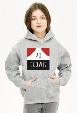 PO SŁOWIE: SZARA BLUZA Z KAPTUREM DZIEWCZĘCA