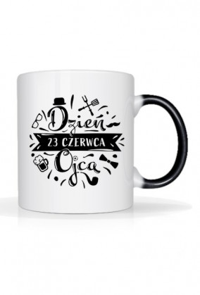 Urodzony w urodziny - Dzień Ojca - 23 czerwca - idealne na prezent dla taty na dzień ojca - styl retro - jeden kolor - czarny - magiczny kubek