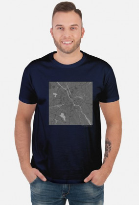 Koszulka z mapą Warszawy.