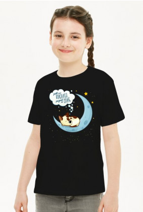 Jeśli mnie kochasz pozwól mi spać - pies - księżyc - gwiazdy - dziewczynka koszulka