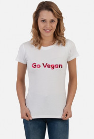 Koszulka "GO VEGAN" (pink) damska