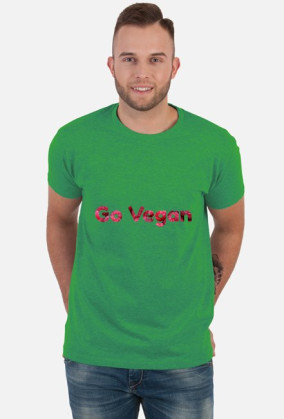 Koszulka "GO VEGAN" (pink) męska