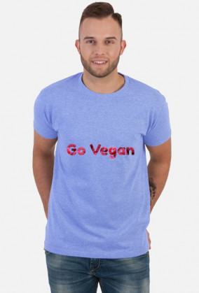 Koszulka "GO VEGAN" (pink) męska