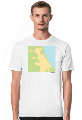 Koszulka z mapą Sopotu.