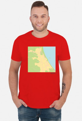 Koszulka z mapą Sopotu.