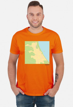Koszulka z mapą Sopotu.