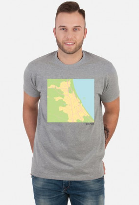 Koszulka z mapą Sopotu.