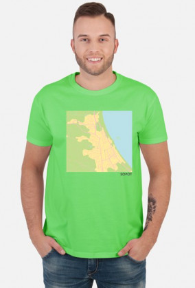 Koszulka z mapą Sopotu.