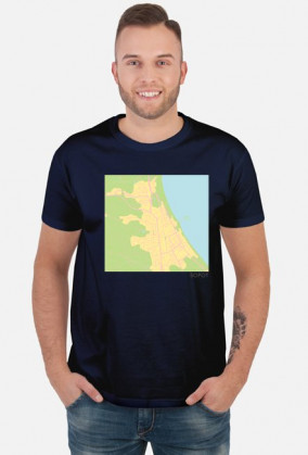 Koszulka z mapą Sopotu.