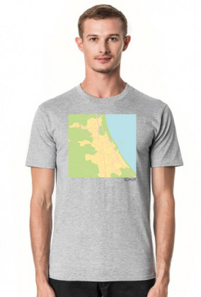 Koszulka z mapą Sopotu.