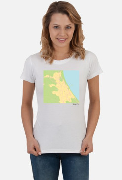 Koszulka z mapą Sopotu.