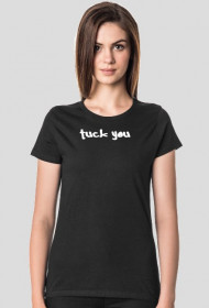 CZARNA KOSZULKA Z KRÓTKIM RĘKAWEM "fuck you"