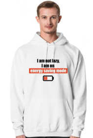 energy saving mode - biała/szara bluza męska