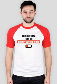 energy saving mode - koszulka męska z kolorowymi rękawami