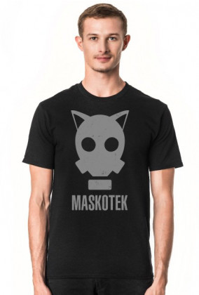 Maskotek - kot - maska gazowa - retro - vintage - postapo - apokalipsa - męska koszulka