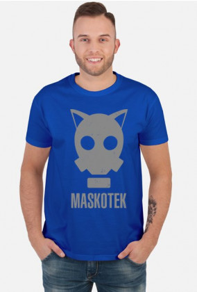 Maskotek - kot - maska gazowa - retro - vintage - postapo - apokalipsa - męska koszulka