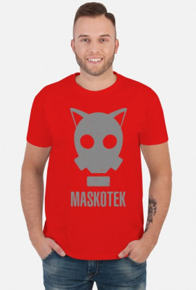Maskotek - kot - maska gazowa - retro - vintage - postapo - apokalipsa - męska koszulka