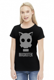 Maskotek - kot - maska gazowa - retro - vintage - postapo - apokalipsa - damska koszulka