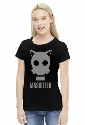 Maskotek - kot - maska gazowa - retro - vintage - postapo - apokalipsa - damska koszulka