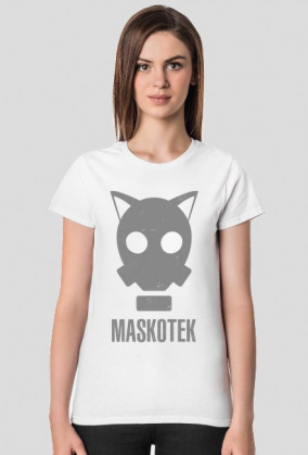 Maskotek - kot - maska gazowa - retro - vintage - postapo - apokalipsa - damska koszulka