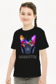 Maskotek - kolorowy kot - maska gazowa - retro - vintage - postapo - apokalipsa - dziewczynka koszulka